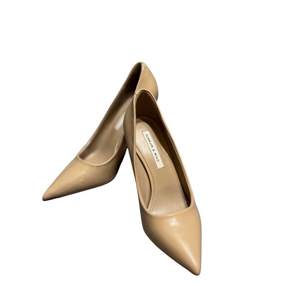 Qianjin & Miao Nude Pointed-Toe Patent Heels | Size 6.5